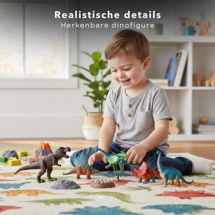 Cheqo® Dinosaurus Speelfiguren - Dinosaurus Figuren Set - Dinosaurus Speelgoed Set - Dinosaurus Speelset - T Rex Speelgoed - Brachiosaurus Speelgoed - Stegosaurus Speelgoed - Ankylosaurus Speelgoed - Dinosaurus Set Kinderen