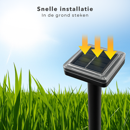 Cheqo® Mollenverjager Solar - Diervriendelijk Mollen Verjager - Ultrasone Ongediertebestrijder - Mollenbestrijding Zonne Energie