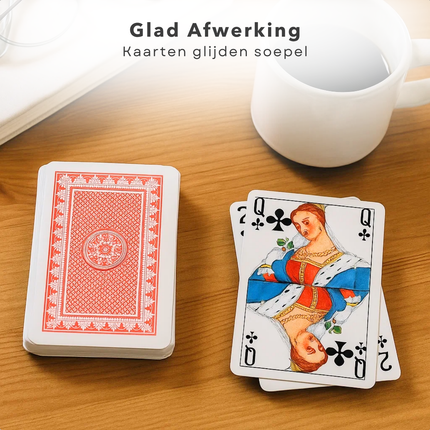 Cheqo® Speelkaarten Rood En Blauw - Poker Speelkaarten - Speelkaarten Set - Speelkaarten Voor Pokeren - Spelkaarten - Kaartspel