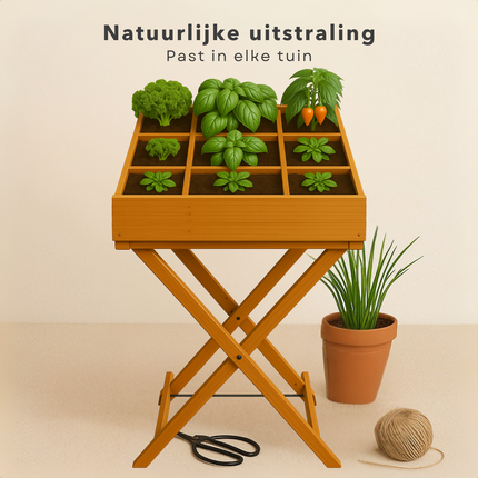 Cheqo® Houten Kweektafel op Poten - Plantenbak voor Kweken - Moestuinbak - Verhoogde Kruidentafel - Moestuin Bak - Kweektuin - Kweekbak - Kruidenbak