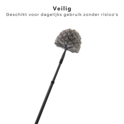 Cheqo® Telescopische Plumeau - Duster - Ragebol - Grijs - Stofborstel - Uitschuifbaar tot 3m - Spinrag Verwijderaar - Duurzaam Materiaal