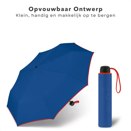 Cheqo® Opvouwbare Paraplu - Paraplu Opvouwbaar - Compact en Lichtgewicht - ø95 cm - 100% Polyester