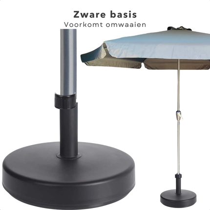 Cheqo® Parasolvoet - Parasol Voet - Parasol Standaard - Vulbaar - Zware Parasolstandaard 25 kg - Grijs