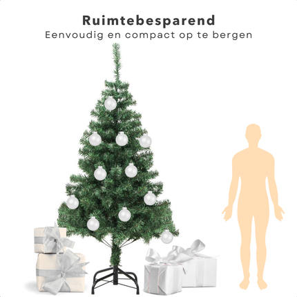 Cheqo® Kunstkerstboom PVC - Kunst Kerstboom - 210 cm - Stalen Standaard - Herbruikbaar - Binnengebruik