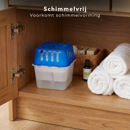 Cheqo® Vochtvanger - Vochtvreter - Luchtontvochtiger - Vochtopnemer - Vochtabsorber - Vochtonttrekker - Vochtvanger voor Kast - Vochtvanger Badkamer - Vochtvanger Keuken - Blauwe Vochtvanger
