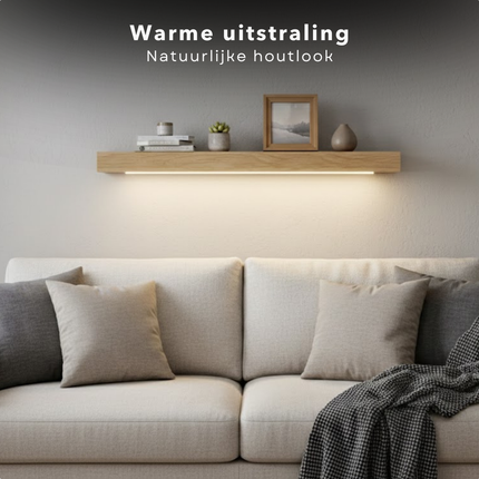 Cheqo® Wandplank met Led Verlichting - Wandplank met Verlichting - Wandplank Led - Wandplank Verlichting - Wandplank Bruin - Wandrek met Led Verlichting - Wandrek met Verlichting - Wandrek Bruin - Wandplank met Licht