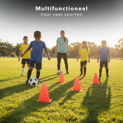 Cheqo® Pionnen - Pilonnen - Verkeerskegel - Verkeerskegels - Markeringspionnen - Markeringshoedjes - Trainingshoedjes - Training Kegels - Slalom Pionnen - Voetbal Pionnen - Sport Pionnen - Oranje Pionnen
