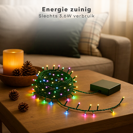 Cheqo® Microcluster Kerstverlichting - 400 LED Lampjes - 8 Meter Lengte - Multi Colour - 8 Lichtfuncties - Geheugenfunctie - Timer 8 Uur - IP44 Adapter - Voor Binnen En Buiten - Kerstboom Verlichting - Kerstboomverlichting - Kerstlampjes
