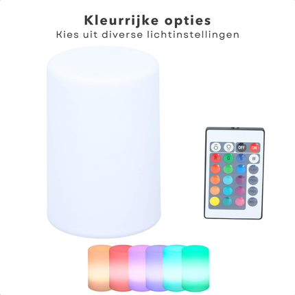 Cheqo® Moodlight Lamp - Mood Light Tafellamp - RGB LED - Tafel Lamp - Tafelmodel 10x15 cm - Kunststof - Inclusief Afstandsbediening