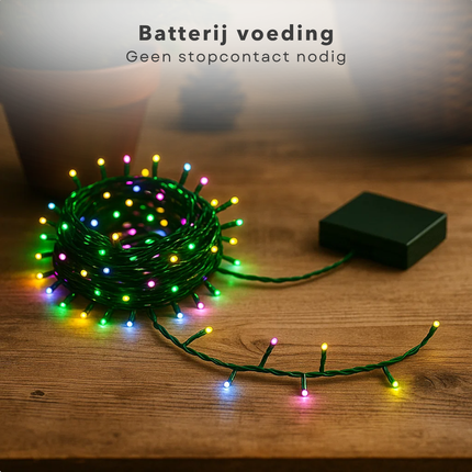 Cheqo® Micro Clusterverlichting - 200 Led Lampjes - Soft Multi Colour - Batterij Aangedreven - 8 Lichtfuncties - Geheugenfunctie - Timer Functie - 6 Uur Aan - 18 Uur Uit - Kerstverlichting - Kerstboomverlichting - Kerstlampjes