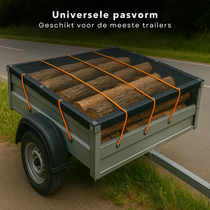 Cheqo® Aanhangernet - Aanhangwagennet - Afdeknet Aanhanger 2x3m - Aanhanger Net - Veiligheidsnet voor Aanhanger