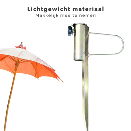 Cheqo® Metalen Parasolharing - Parasolstandaard - Parasolhouder Tuin - Grondanker - Parasolhouder Grond - Ook voor Droogmolen