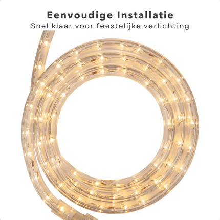 Cheqo® LED Lichtslang - 12 Meter - Warm Wit - Binnen- en Buitengebruik - 288 LED's - Lichtslang - Kerstverlichting - Sfeerverlichting - Feestverlichting - Kerstversiering - Energiezuinig - Waterdicht - Hoge Helderheid Lichtslang