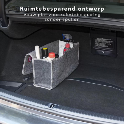 Cheqo® Duurzame Opvouwbare Auto Organizer - 16,8L - Trunkliner Materiaal - Gereedschap Opbergen in Auto - Opbergtas voor Kofferbak Auto & Fiets