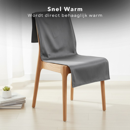 Cheqo® Verwarmd Stoelkussen - Elektrisch Kussen - Draadloos Warmtekussen - Oplaadbare Accu - Meerdere Warmtestanden - Stoelverwarmer - Stoelverwarming - Stoel Verwarming - Compact En Licht - Stoelverwarming