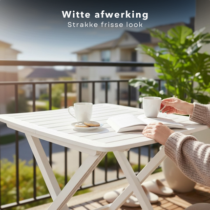 Cheqo® Campingtafel Vouwbaar - Campingtafel Inklapbaar - Campingtafel Opvouwbaar - Camping Klaptafel - Klaptafel - Vouwtafel - Inklapbare Tafel - Opvouwbare Tafel - Opklaptafel - Opklapbare Tafel - Witte Klaptafel