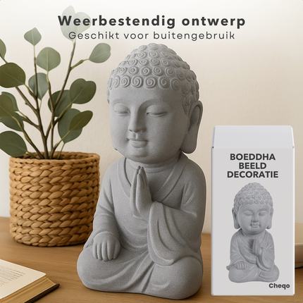 Cheqo® Boeddha Beeld - Buddha Tuinbeeld - Zittend Tuinbeeld - Ornament - Boeddha Hoofd