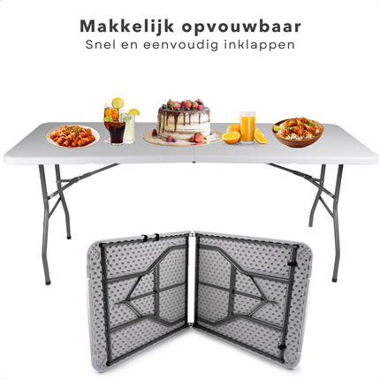 Cheqo® Inklapbare Tafel – Klaptafel – Campingtafel – Vouwtafel Buiten - Tafel Opvouwbaar - Camping & Tuin