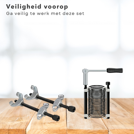 Cheqo® Veerspannerset 300mm - Perfecte Partner voor Auto-Onderhoud en Reparaties - Veer - Spiraal - Veerklem - Auto Springveer Compressor - Schokbreker - 2 stuks Tangensets