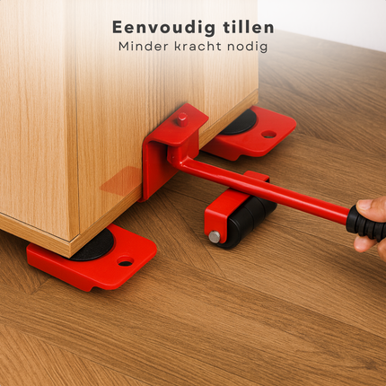 Cheqo® Meubelverplaatser - Til- En Verplaatshulp - Meubels Verplaatsen - Zware Dozen Tillen - Draagvermogen 180 KG - Hevelstang - Meubelrollers - Verplaatsing Van Wasmachines - Wieltrolleys - Verplaatsgemak - Meubeltransporter