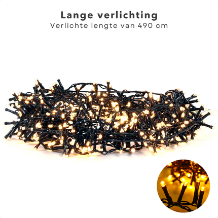 Cheqo® Kerstboomverlichting LED - Kerstlampjes - Kerstverlichting - Kerstboom Verlichting - Warm Wit - 384 LED's - Timerfunctie - Voor Binnen en Buiten