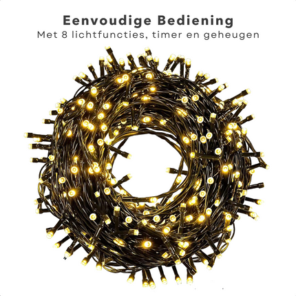Cheqo® Kerstverlichting - Kerstboomverlichting - Kerstlampjes - 1152 LED - 8.5M - Voor Binnen en Buiten - Timer - 8 Lichtfuncties - Lang Snoer - Extra Warm Wit - Clusterverlichting - Sfeerverlichting - Feestverlichting Kerstboomverlichting
