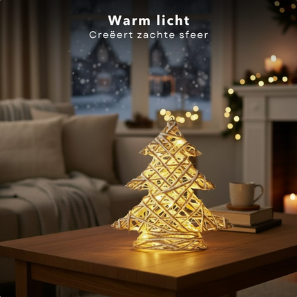 Cheqo® LED Kerstboom met Verlichting - Kerstdecoratie - Kerstfiguur Kerstboom – Decoratieve Kerstboom – Met Timer – Kerstverlichting - Kleine Kerstboom – LED-Verlichting - Kerst Boom