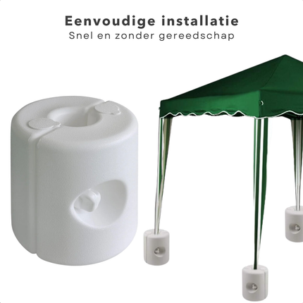 Cheqo® Gewicht voor Partytent en Paviljoen - Vulbare Voet voor Partytent - Weerbestendige Verzwaarde Basis - Kunststof