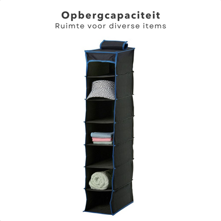 Cheqo® Ruime Hangorganizer - Camping Opbergoplossing voor Caravan - Opvouwbare Kastorganizer - Efficiënt Opbergsysteem - Tentorganizer met Spiegel - Tentschort