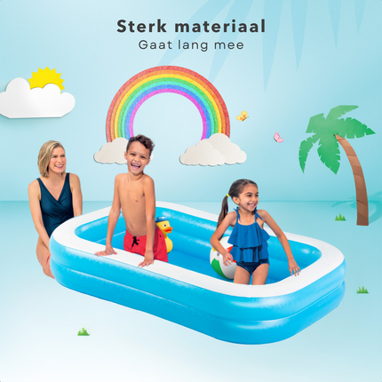 Cheqo® Opblaasbaar Zwembad - Opblaasbad - Familiezwembad - Stevig Vinyl
