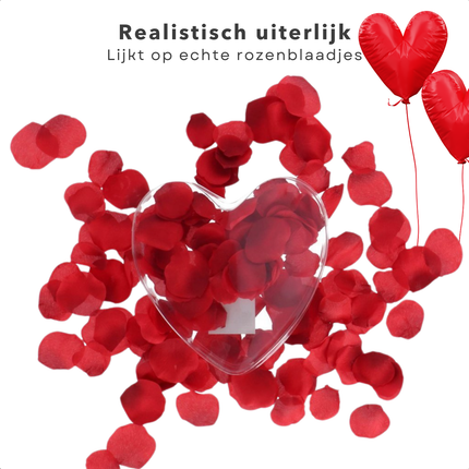 Cheqo® Hartvormige Rozenblaadjes - Roze Rozenblaadjes - Romantisch Geschenk Valentijnsdag - Valentijn Decoratie - Kunststof