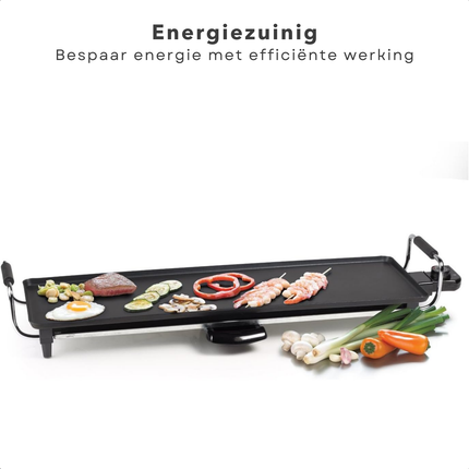 Cheqo® Teppanyaki Grillplaat XXL - Gourmet Plaat - 100x20 cm - Tafelgrill - Elektrische Bakplaat 2000W - Anti-aanbaklaag