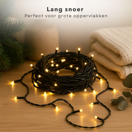 Cheqo® Kerstlampjes - Kerstverlichting - Kerstboomverlichting - Warm Wit Licht - Dimbaar - Binnen En Buiten - 13,5 Meter - 180 Led Lampjes - Timer Functie - Sfeervolle Verlichting - Buitenverlichting - Kerst Verlichting