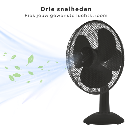 Cheqo® Tafel Ventilator - Bureau Ventilator - Tafelventilator - Airco Alternatief - Stille Aircooler - Zwart - Compact en Krachtig