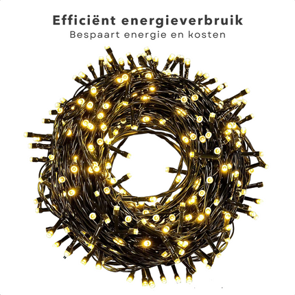 Cheqo® Kerstverlichting - Kerstboomverlichting - Kerstlampjes - 192 LED - 1.4M - Voor Binnen en Buiten - Timer - Extra Warm Wit - 8 Lichtfuncties - Op Batterijen - Clusterverlichting - Sfeerverlichting - Feestverlichting Kerstboomverlichting