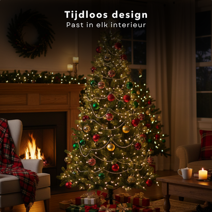 Cheqo® Kunstkerstboom - Nagoya Kerstboom - Levensechte Takjes - PE Materiaal - Natuurlijke Look - Scharnierconstructie - Takken Modelleren - Klassieke Uitstraling - Volle Kerstboom - 922 Takken - Groene Kerstboom