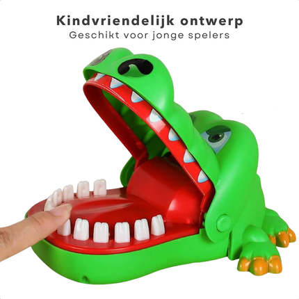 Cheqo® Krokodil Bijt Spel - Bijtende Krokodil - Krokodilletje - Voor Het Hele Gezin - Drankspel - Compact Formaat - Duurzaam Kunststof