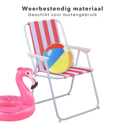 Cheqo® Klapstoel Strand - Compact en Lichtgewicht - Opvouwbare Strandstoel - Duurzaam Materiaal - Stijlvol Rood - Comfortabel en Weerbestendig - Ideaal voor Strand, Camping, Tuin