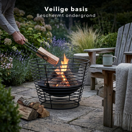 Cheqo® Vuurkorf - Vuurkorf Buiten - Vuurkorf Zwart - Vuurkorf Rond - Vuurschaal - Vuurschaal Buiten - Vuurschaal Zwart - Tuinhaard - Tuinhaard Buiten - Terrashaard - Terrashaard Buiten