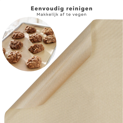 Cheqo® Herbruikbare Bakfolie - Hittebestendig Bakpapier - Bakvel - Bakmat - Bakpapier - Siliconen