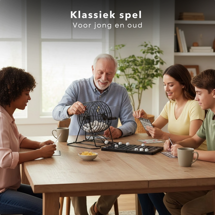 Cheqo® Bingomolen - Bingo Set - Bingo Spel - Bingospel - Bingo Molen Set - Bingomolen Set - Bingomolen Compleet - Bingo Set Compleet - Bingo Spel Compleet - Bingo Lotto Set - Lotto Bingo Molen - Tombola Bingo Spel