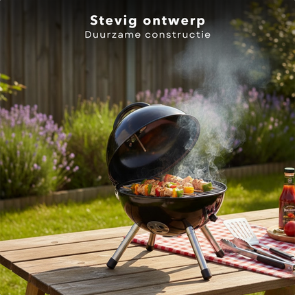 Cheqo® Kogelbarbecue - Houtskoolbarbecue - Houtskool Bbq - Kogel Bbq - Kolenbarbecue - Kogelgrill - Ronde Barbecue - Ronde Bbq - Barbecue Met Deksel - Houtskoolgrill - Draagbare Houtskool Bbq - Draagbare Barbecue