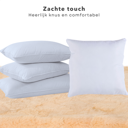 Cheqo® Microvezel Kussen 60x60 - Comfortabel Hoofdkussen - Zacht en Ondersteunend