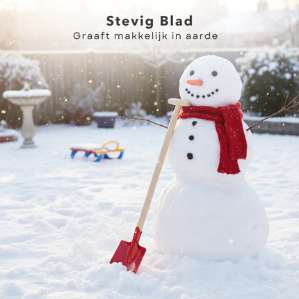 Cheqo® Metalen Schep - Houten Steel -  Tuingereedschap - Kinderschep - Tuinschep - Strandschep - Zandspeelgoed - Tuinieren - Metalen Blad - Compacte Schep - Tuinwerk - Sneeuw Schep - Zand Scheppen - Sneeuwschep