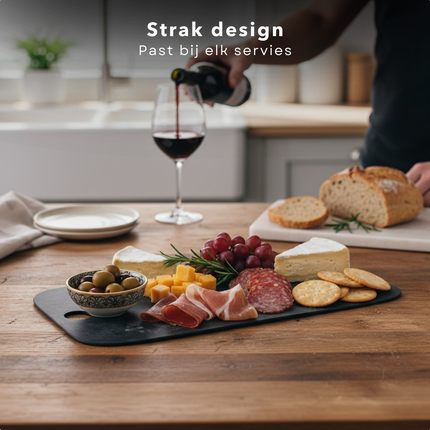 Cheqo® Granieten Serveerplank - Granieten Kaasplank - Granieten Tapasplank - Granieten Borrelplank - Serveerplank Graniet - Kaasplank Graniet - Tapasplank Graniet - Borrelplank Graniet