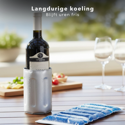 Cheqo® Flessenkoeler - Koelelement voor Flessen - Flessenkoeler Koelelement - Koelelement Fles - Koelelement voor Flessen