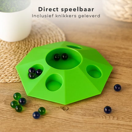 Cheqo® Knikkerpot - Knikkerpot Met Knikkers - Grote Knikkerpot - Meerdere Openingen - Uitdagend Knikkerspel - Willekeurige Uitvoering - Knikker Speelgoed - 10 Knikkers Inbegrepen - Knikkerset - Knikkeren - Knikker Pot