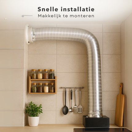 Cheqo® Luchtafvoerslang Aluminium - 120 Mm Diameter - 1,5 Meter Lengte - Lucht Afvoer Slang - Ventilatie Slang