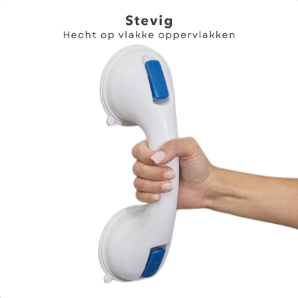 Cheqo® Badgreep Met Zuignappen - Douchegreep - Veiligheidsgreep - Veiligheidssteun Douche - Antislip Handgreep Bad - Kunststof