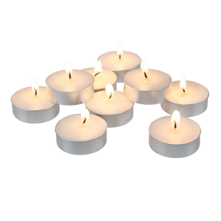 Cheqo® Theelichten 6 Uur - Waxinelichtjes - Theelichtjes - Witte Kaarsen - 50 Stuks - Lange Brandduur